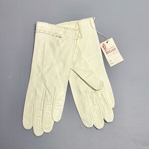 NWT White Leather Dress Gloves Amedeo Perrone Italy Vintage Women's Size 7
